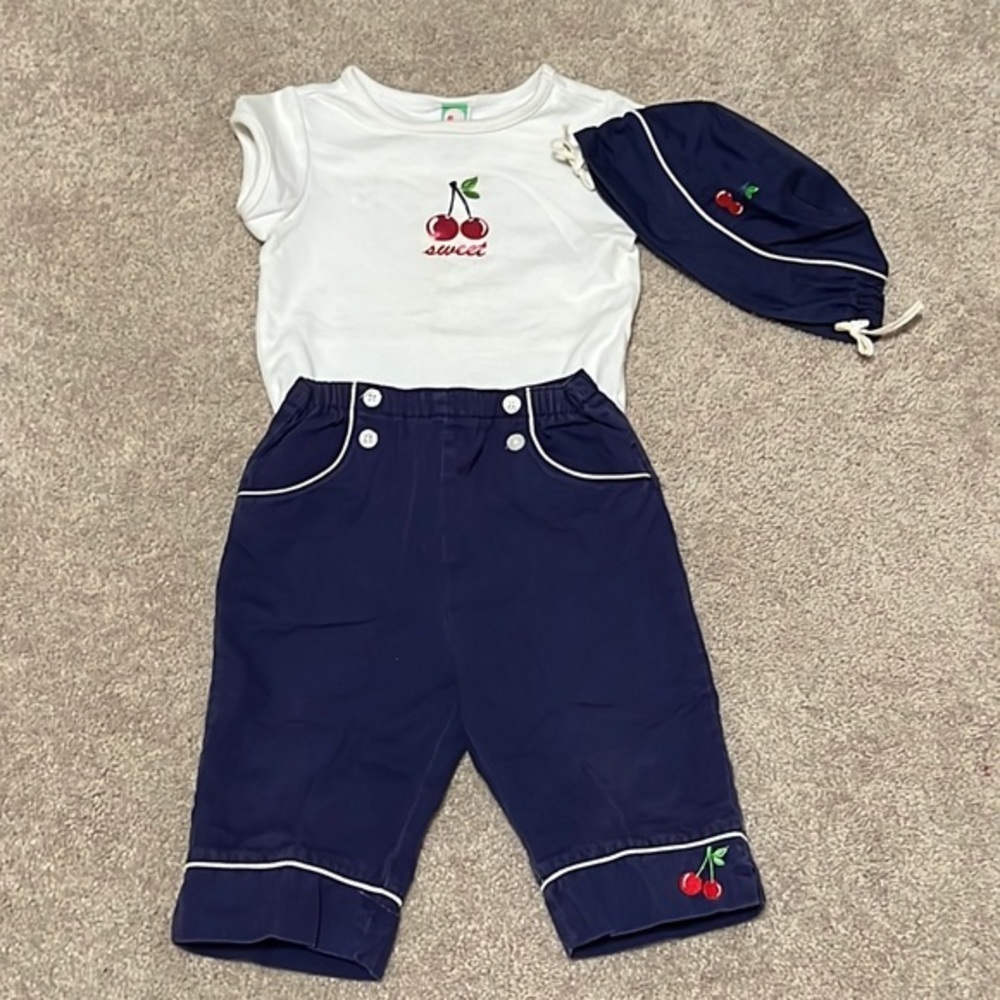 🌺 Gymboree 3 piece blue and white toddler  outfit